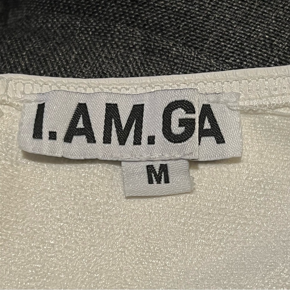 I.AM.GIA Vixra white faux leather corset top backless halter top size M - Picture 4 of 13